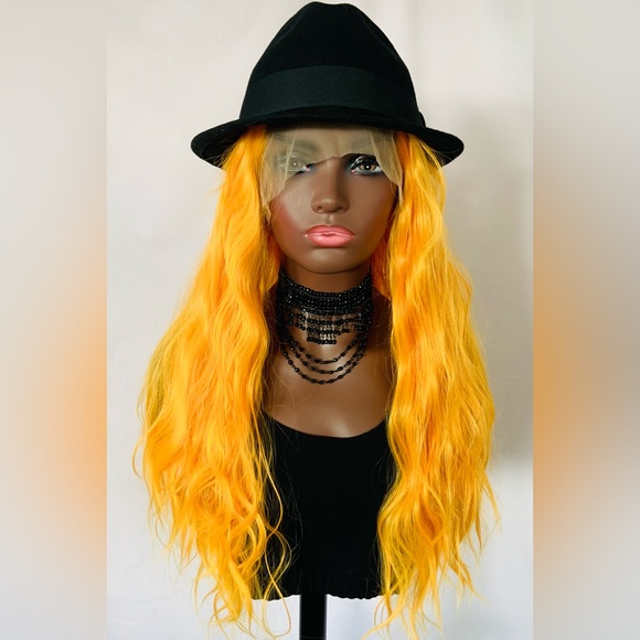 24” Orange Mango Premium Fiber 13x2.5 Lace Front Wig - Picture 6 of 9